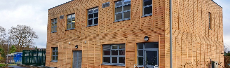Corner exterior view of Bexhill Academy annexe
