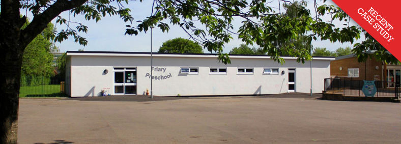 Exterior view of the newly built Friary Pre-School in Crawley, West Sussex