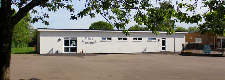 Exterior view of the newly built Friary Pre-School in Crawley, West Sussex, constructed off-site using time-saving SIP panels.