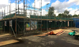 Exterior view of The Friary Pre-School under construction using innovative SIP panels.