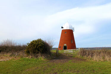 Photograph of the restored windmill, awaiting sails to be fitted by another contractor